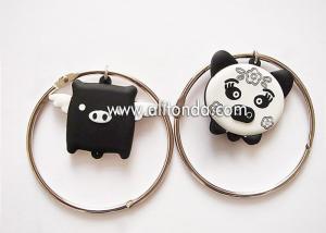 Buy cheap Creative cartoon pig design pvc keychain with bracelet unique luggage tag shape ornaments key ring product