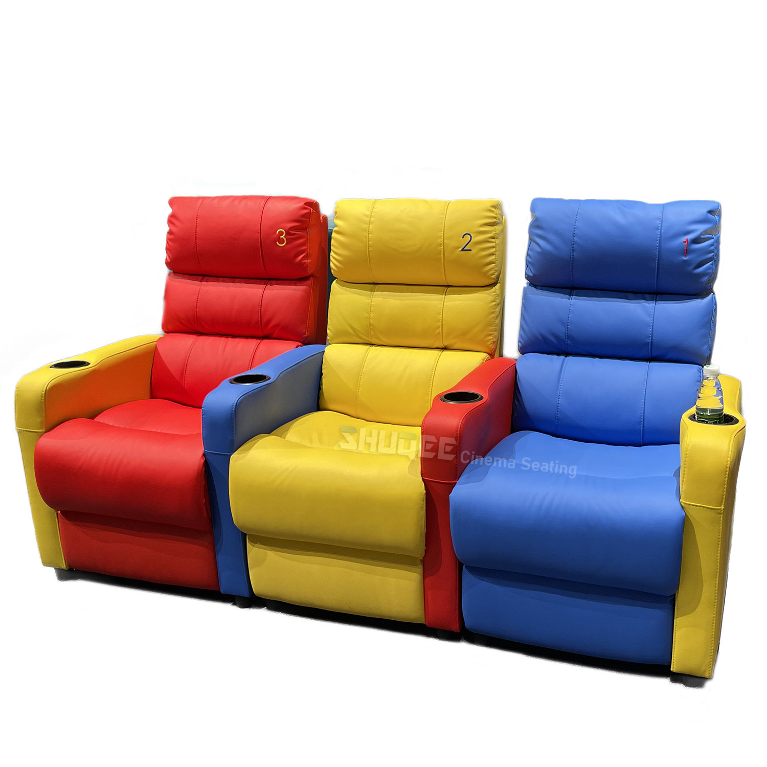 Buy cheap 3D Colorful Home Cinema Sofa VIP Leather Theater Seat With Electric Recliner product