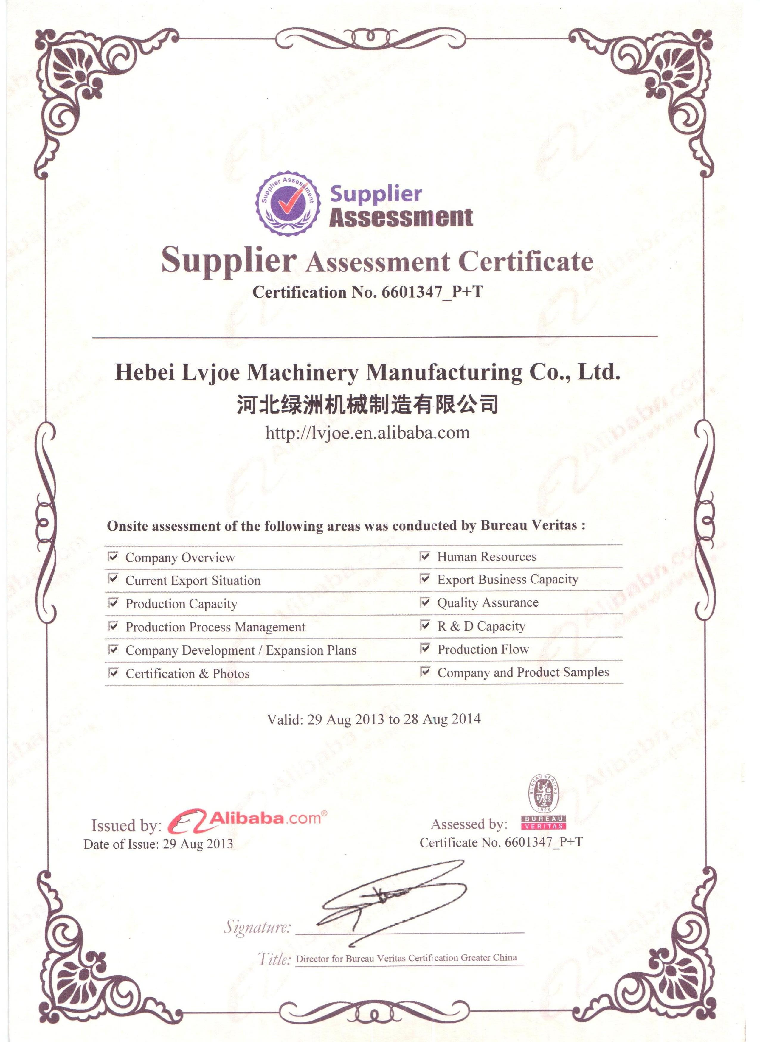 Hebei Greens Building Material Technology Development Co.,Ltd Certifications