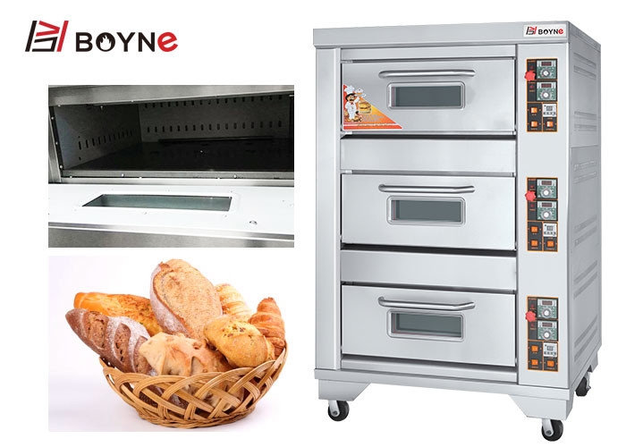 Buy cheap 220v Gas Industrial Baking Oven Stainless Steel Three Layer Three Tray product