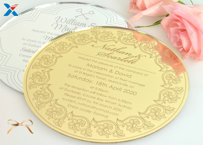Buy cheap Round Shape Acrylic Gifts / Acrylic Wedding Invitation Cards With Different Color product