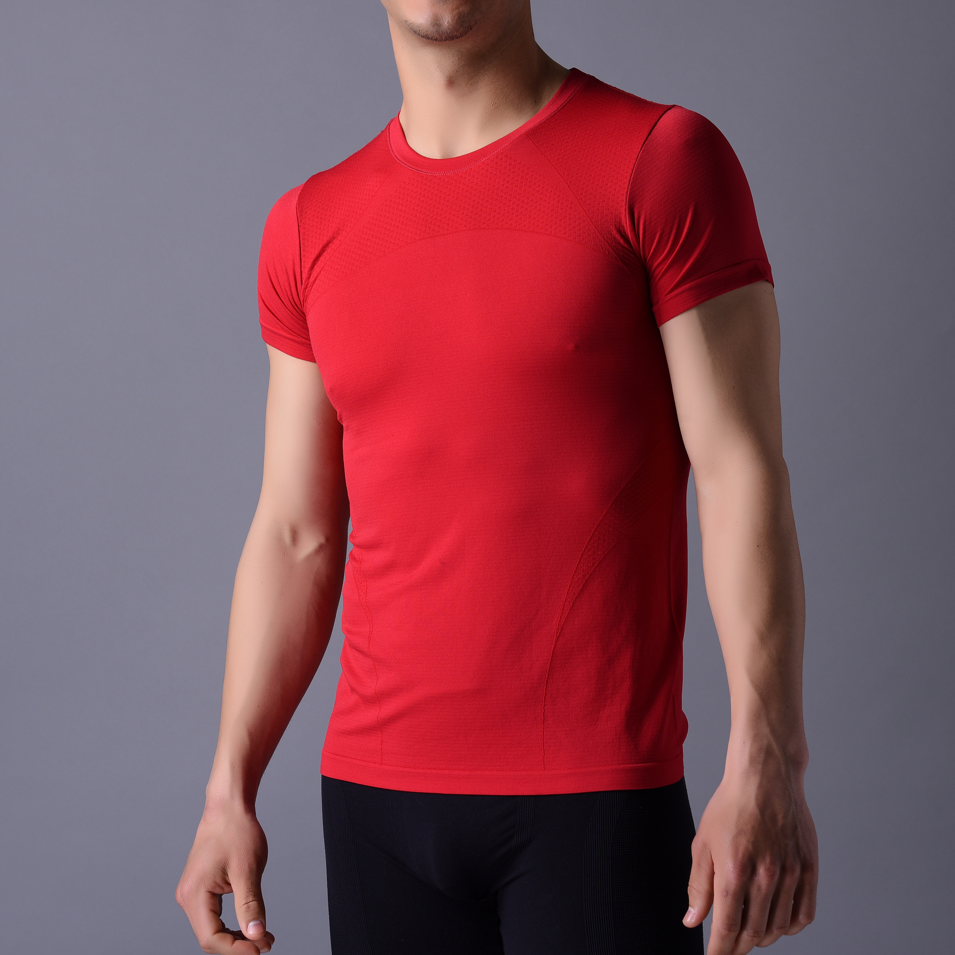 Buy cheap Seamless T-shirt, customized  for party, workout,even office.  XLSS005, Red Yoga shirt, product