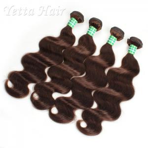 Buy cheap Dark Brown Wavy  Real 7A Virgin Hair Extensions Hair No Chemical product