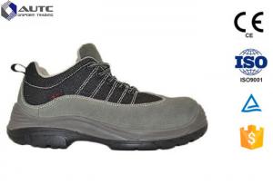 China Black Worksite Steel Toe Work Boots , Steel Toe Dress Shoes For Men Smooth Leather on sale