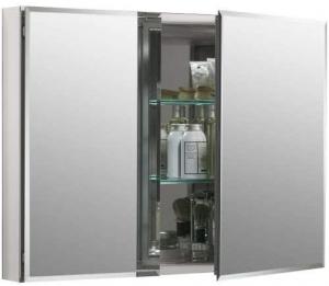 Buy cheap Double Door Aluminum Storage Cabinet  / Aluminium Vanity Cabinet Sleek Mirrored product