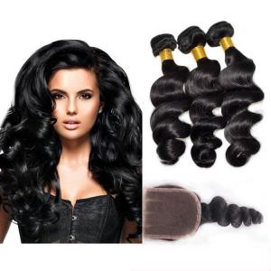 Buy cheap Black Color 100 Virgin Cambodian Loose Curly Hair With Baby Hair Natural product