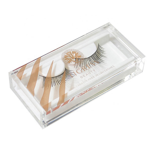 Buy cheap Lash Box Acrylic Display Case Custom Empty Packaging Magnetic Mink Clear product