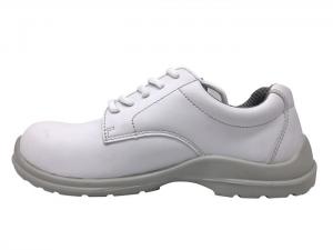 Pure White Upper Ladies Safety Shoes Anti Smash With Raw Eyelet CE Approved