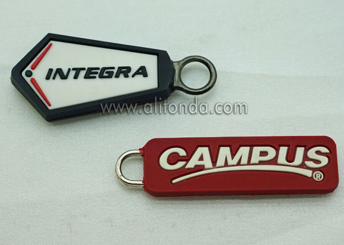 Buy cheap Wholesale Custom Embossed Name Logo Eco Friendly Soft Plastic Rubber PVC Zipper from wholesalers