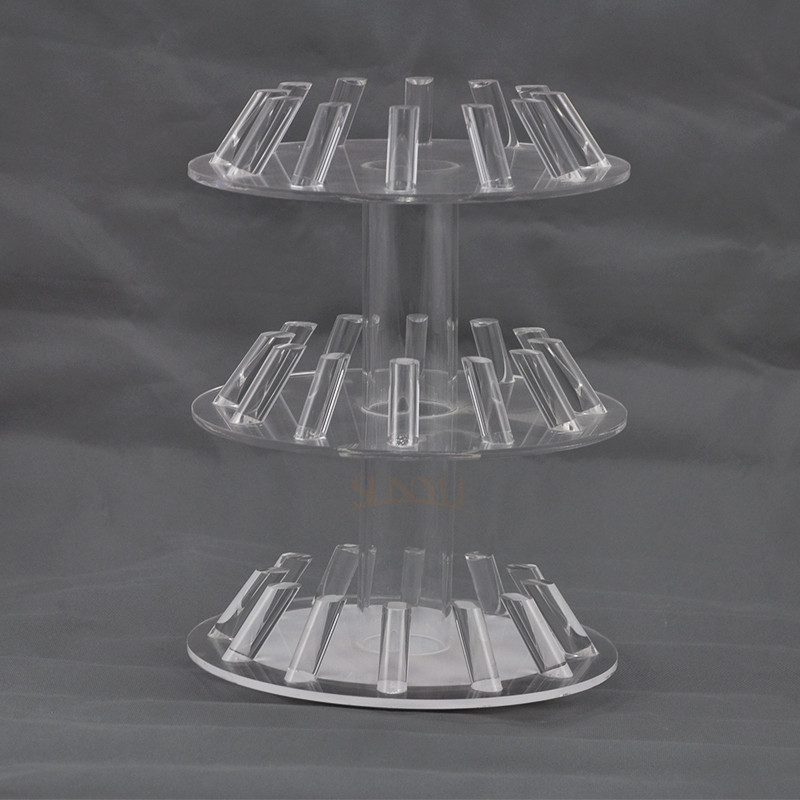 Buy cheap 3 Tiers Clear Standing Jewelry Holder Acrylic Table Top Stands For Retail Shop product