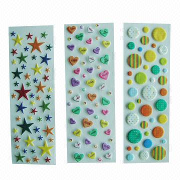 Buy cheap Puffy/foam stickers, eco-friendly material, used for decoration, promotional/advertisement  product