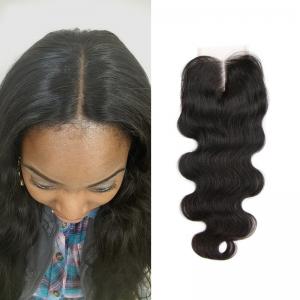 Buy cheap Free Middle 3 Part Lace Top Closure 120% Brazilian Virgin Hair Body Wave Closure product