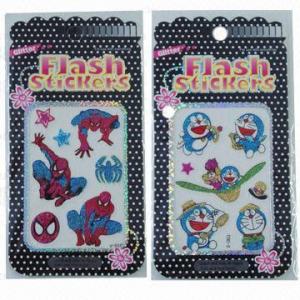 Buy cheap Cartoon glitter/shinning stickers, various designs and sizes are available, eco-friendly, nontoxic  product