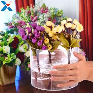 Buy cheap Waterproof Acrylic Flower Box Makeup Organizer Holder Round Shape ROHS Approval product