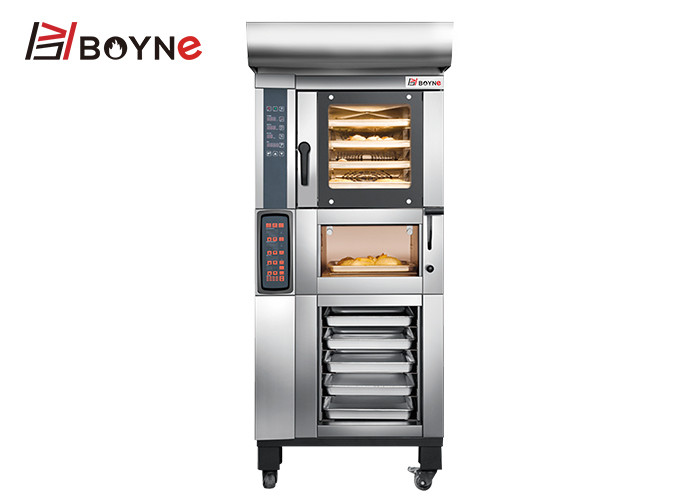 Buy cheap 10.95kw Commercial Bakery Kitchen Equipment 4 Trays Convection Oven With Deck Cabinet product