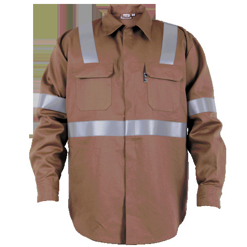 Buy cheap Brown flame resistant security workwear coat Reflective overalls product