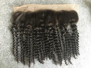 Buy cheap Brazilian Kinky Curly 13x4 Lace Top Closure Human Hair Ear To Ear Lace Frontal product