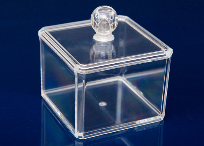 Transparent Plastic Display Stand Cube Box For Makeup With Lid
