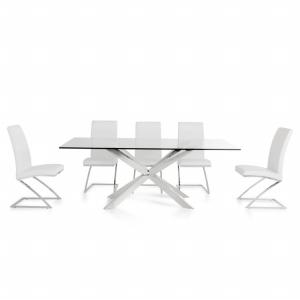 Buy cheap Tempered Glass Top 0.3m3 67kgs Steel Dining Set product