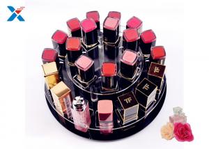 Buy cheap 2 Tiers Round Acrylic Makeup Organiser 360 Degree Rotating For Displaying Lipsticks product