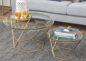 Buy cheap Electroplate Gold Plating Stainless Steel Frame Modern Coffee Table product