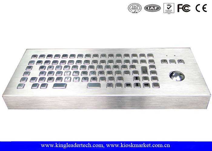 86 Keys Dust-proof Metal Industrial Computer Desktop Keyboard With Trackball