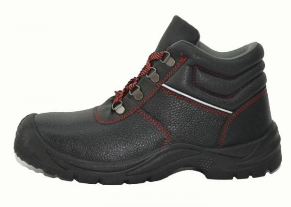 Quality Municipal Services Genuine Leather Work Shoes Black PU Injection Outsole for sale