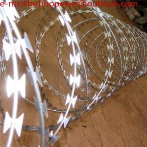 Buy cheap galvanized razor barbed wire Concertina wire coil/Hot Dipped Galvanized Razor Wire/Electric Galvanized Concertina Razor product