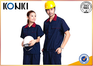 China Safety Work Custom Work Uniforms , Factory Worker Uniform Shirts With Short Sleeve on sale