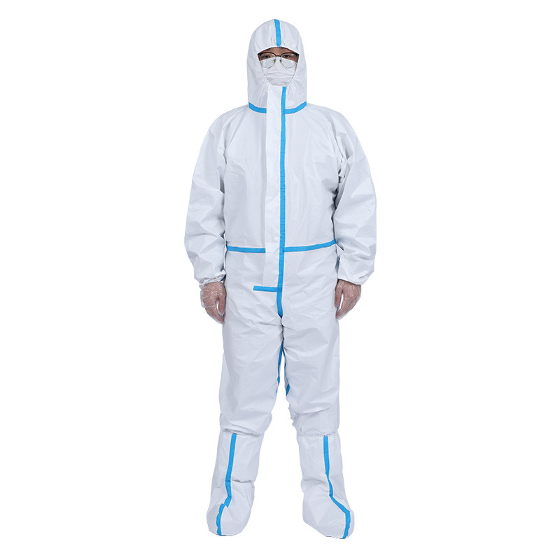 Buy cheap Non Sterile Disposable Protective Suit Full Body Hooded Lightweight High Tightness product
