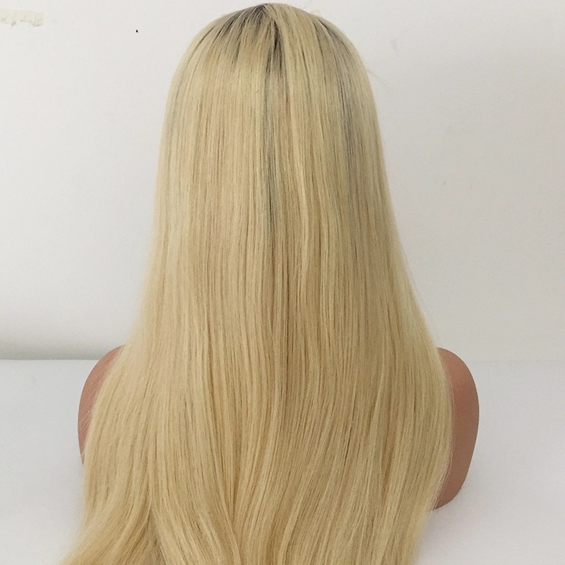 Buy cheap 1b / 613 Blonde Color Straight Wig Ombre Hair Extensions / 100 Real Human Hair product