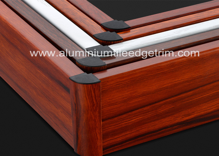 Buy cheap Non - Formaldehyde Aluminium Skirting Board Corner Covers Profile Wood Grain Effect product