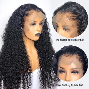 Buy cheap 10A Grade 100% Brazilian Full Lace Human Hair Wigs Natural Hairline Deep Wave product