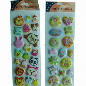 Buy cheap Puffy stickers, customized sizes, logo printings, materials and requirements are accepted  product