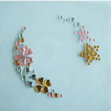 Buy cheap Shinning crystal/acrylic stickers, non-toxic, used for promotional, decoration/advertisement purpose product