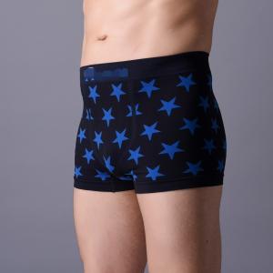 Buy cheap Man seamless boxer,  jacquard weave, popular  fitting design,   soft weave.  XLS005, Blue star,   man shorts. product