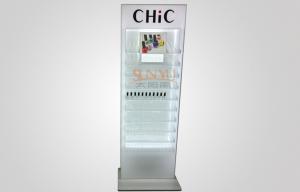 Buy cheap White Anti - Theft Acrylic Floor Stand For Contact Lenses Silk Screen Printing product