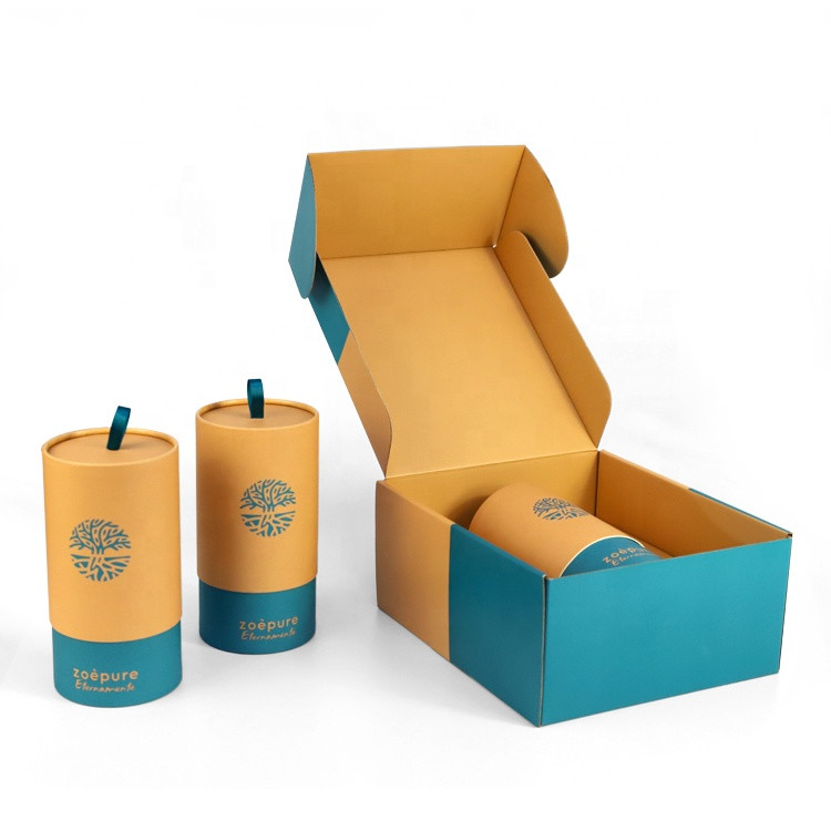 Buy cheap Eco 1200g Cardboard Corrugated Kraft Box Mailer Packaging With Tube from wholesalers