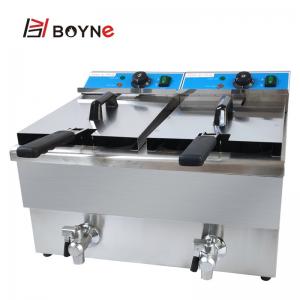 Buy cheap 6.6kw Commercial Kitchen Cooking Equipment Electric Double Tank Fryer product