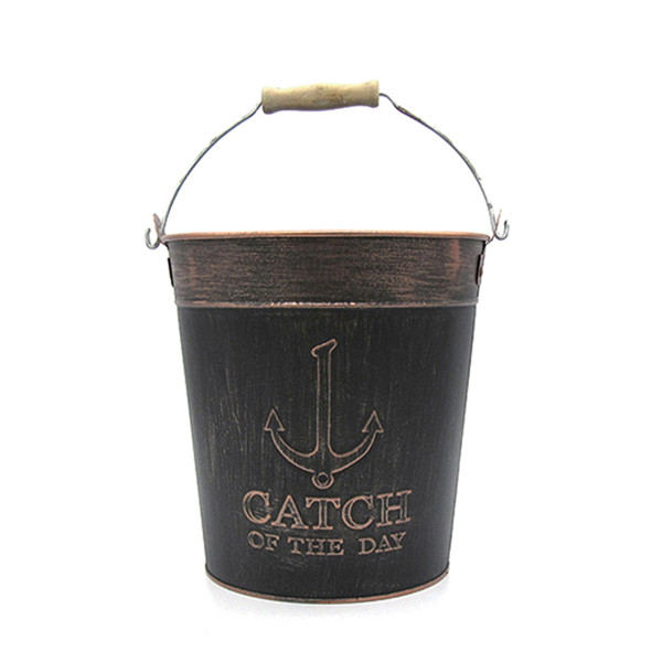 Buy cheap French style antiqued rust iron flower bucket from wholesalers