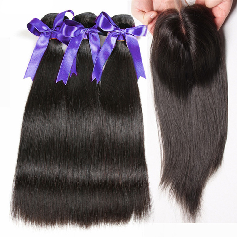 Buy cheap Soft Straight Peruvian Human Hair Weave Bundles No Tangle / No Smell product