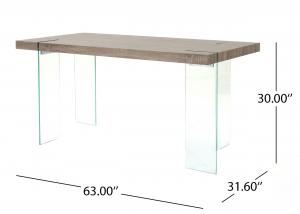 Buy cheap Glass Legs Wooden Top 68kgs Modern Dining Table product