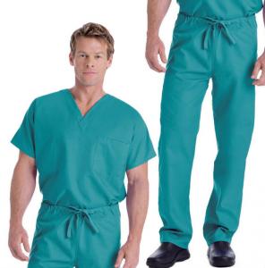 Buy cheap Unisex Scrub Set Medical Workwear 65% Polyester ,  Medical Uniform Ankle slits easy movement product