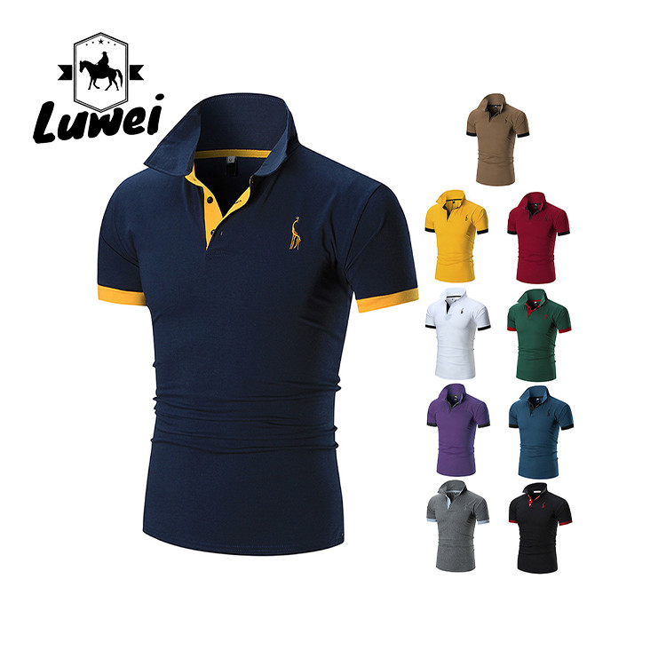 Slim Fit 100 Cotton Polo Shirts Quick Drying Outdoor Short Sleeve