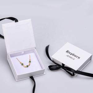 Buy cheap Paperboard Packaging Gift Box Set 157g  Necklace Bracelet Jewelry With Ribbon Closure product