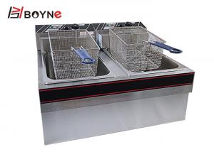 Buy cheap Hotel Commercial Kitchen Cooking Equipment Snack Food Double Tank Desk Top Fryer 22L product