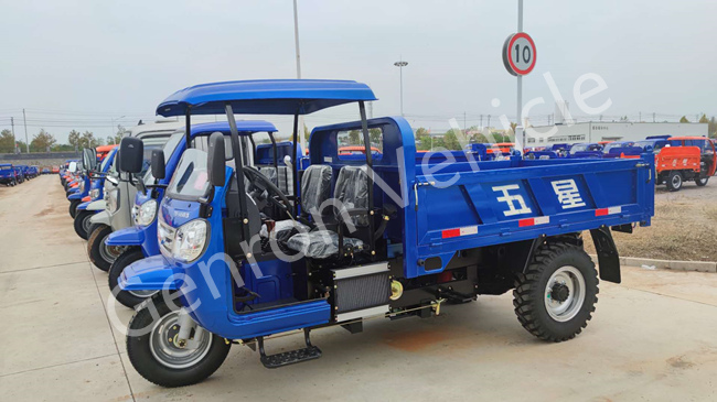 16.2 KW Rear Dump Hydraulic Lifting Diesel Tricycle