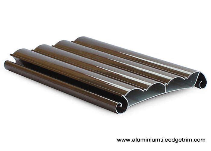 Buy cheap Wood Grain Aluminium Rolling Shutter Door Profiles Electrophoresis Champagne product
