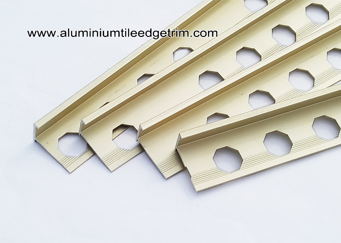 Buy cheap High End L Shaped Angle Ceramic Tile Corner Trim Matt Gold 2.44m /2.5m /2.7m product