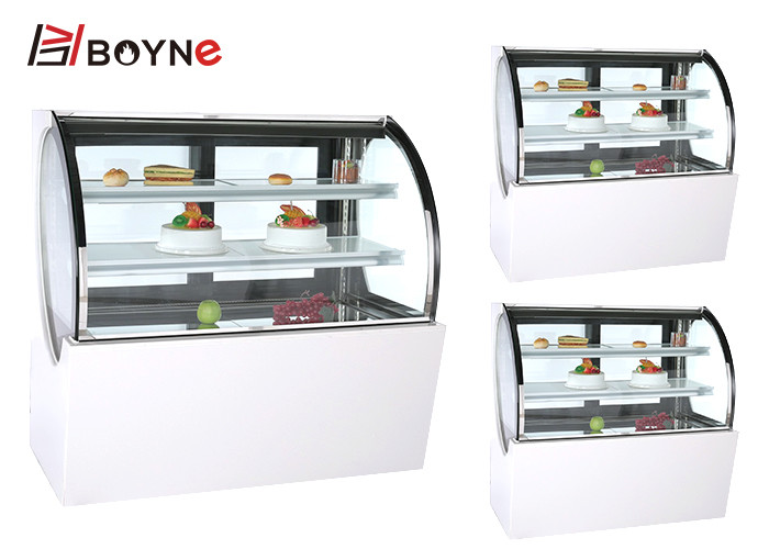 Buy cheap White Colour Arc Shape Bakery Pastry Display Chiller Slide Door Cabinet product